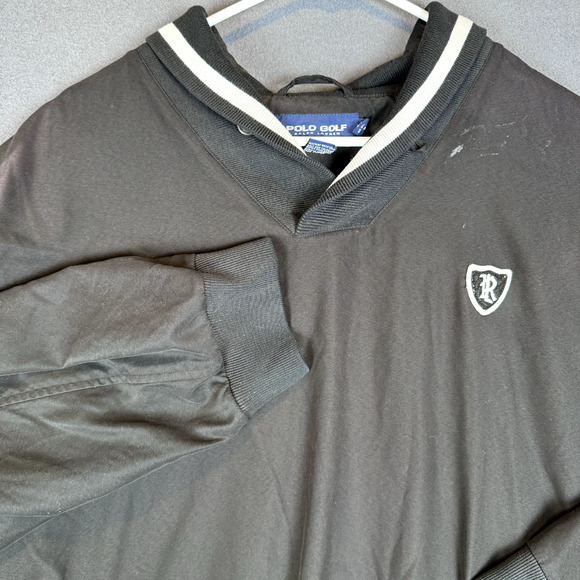 Polo Golf Ralph Lauren Windbreaker Mens XXL Black Pullover w/ Flaws - Picture 1 of 10